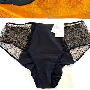 Simone Perele L Black Satin Briefs